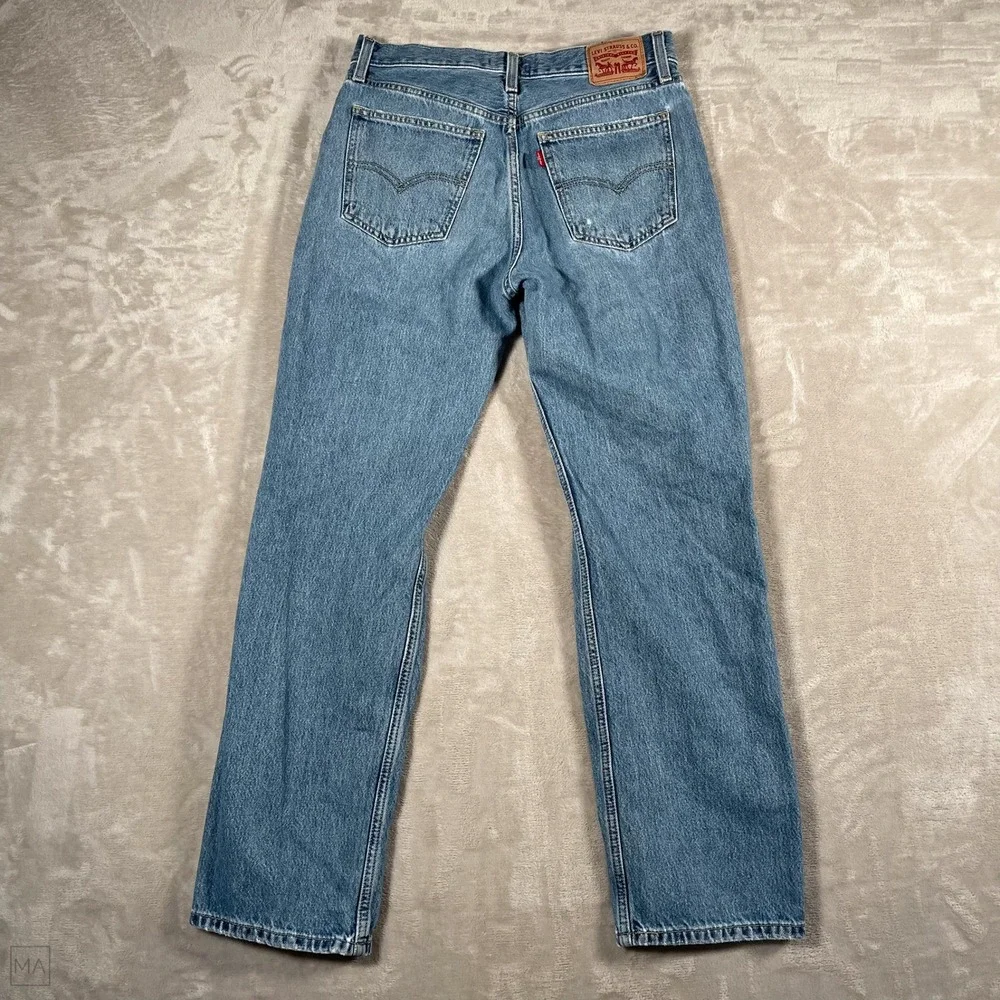 Levi's Women's Jeans Low Pro Straight Denim Distressed Casual 28 Blue - Picture 8 of 9